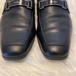 Prada | Shoes | Prada 2dc35 Black Saffiano Leather Lettering  display picture 1